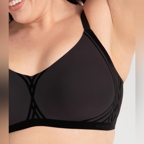 Honeylove Silhouette Bra in Black sexy velvet Size 1X - Picture 4 of 14